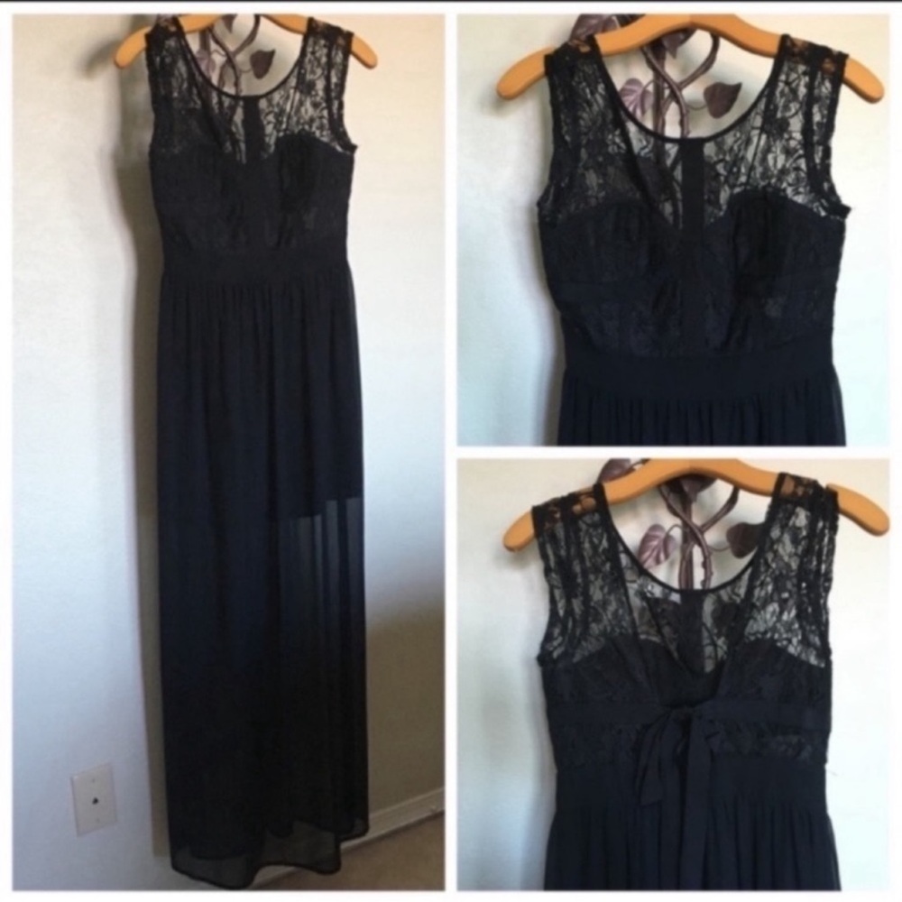 BCBGeneration Black Sleeveless Scoop Neck Maxi Gown sz 6